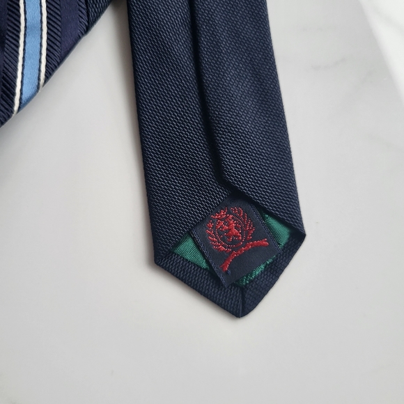 Vintage  Y2K Tommy Hilfiger Navy Blue men tie - Picture 3 of 5